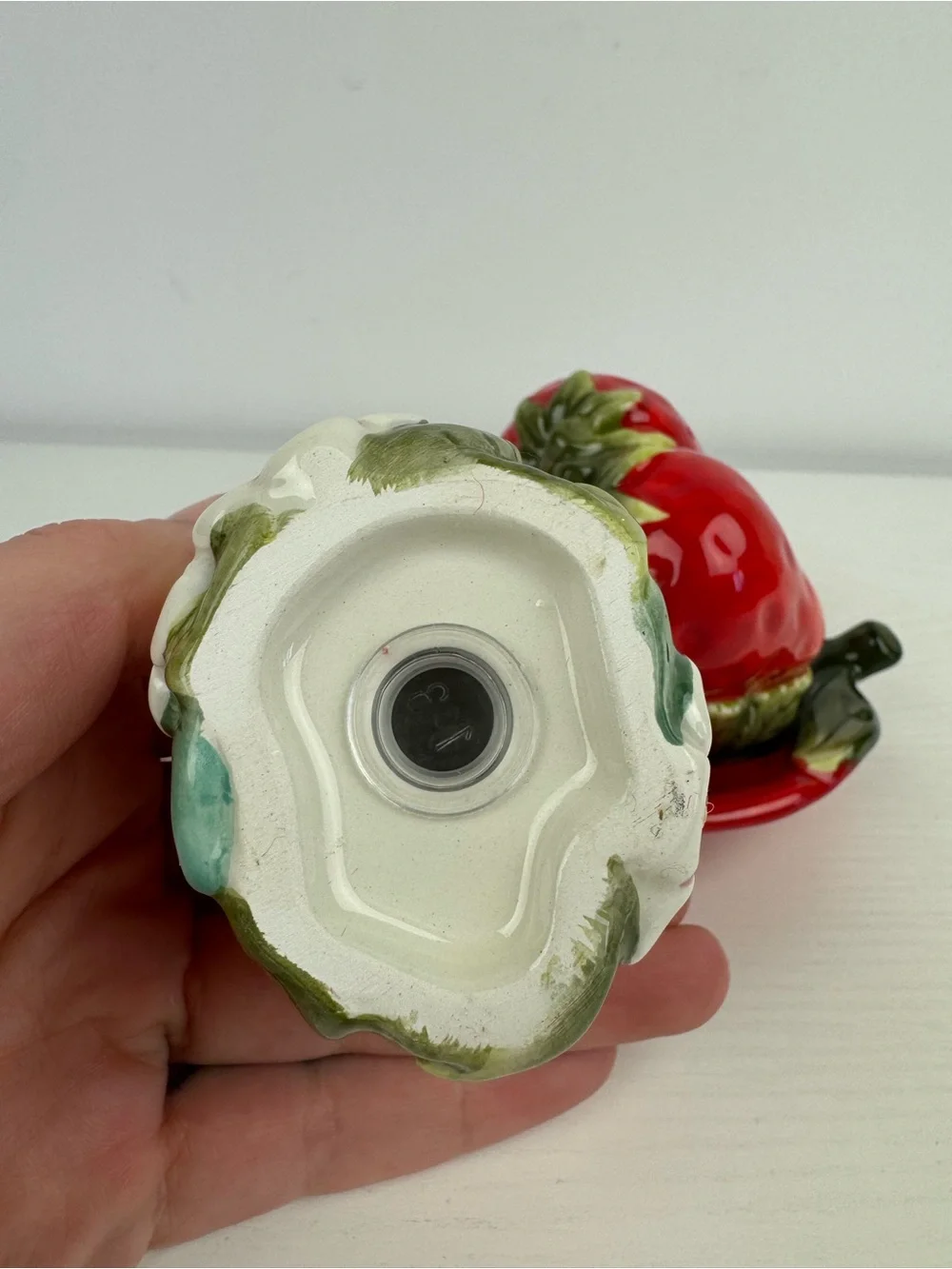 Ceramic‎ Strawberry Salt & Pepper Shakers With Tray by Corner Ruby